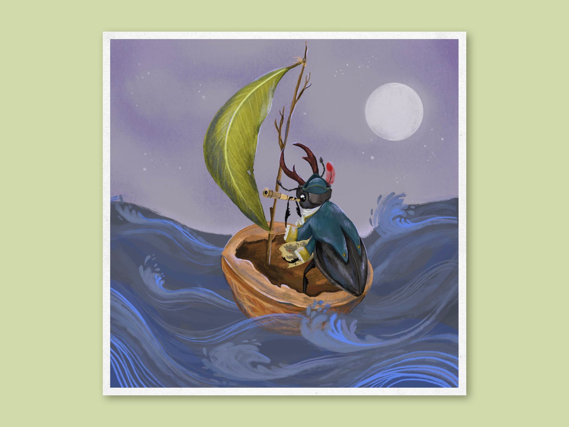 Anna Seed Art | Art Print - Admiral Stagg - Cute quirky illustration, wall art