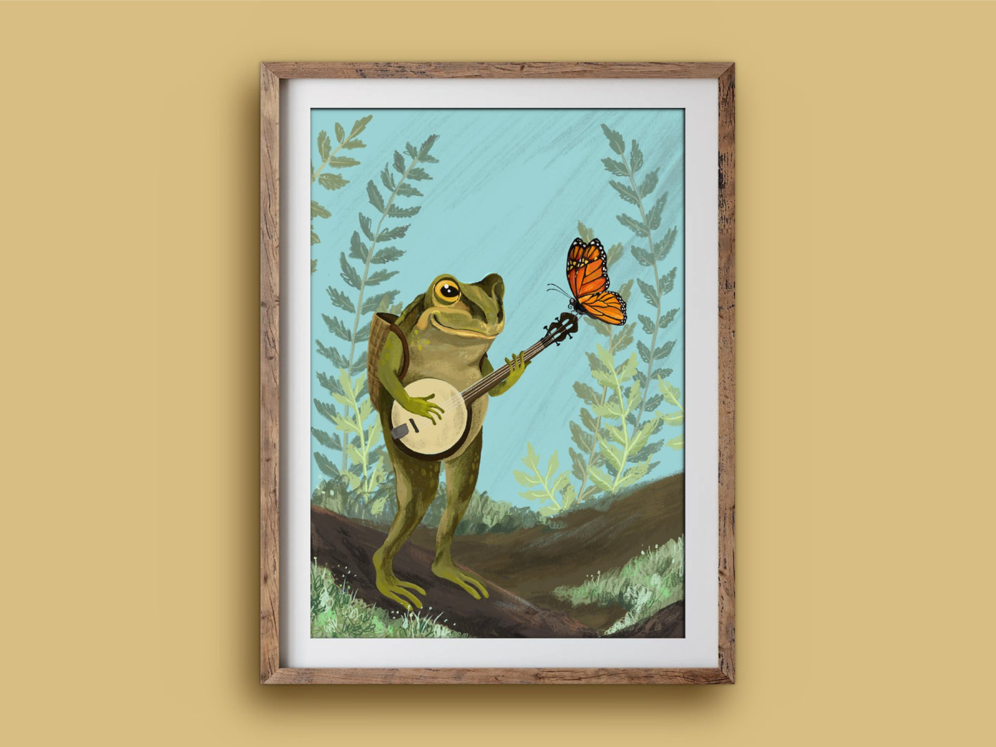 Anna Seed Art | Art Print - Banjo Frog - Fun illustration, wall art