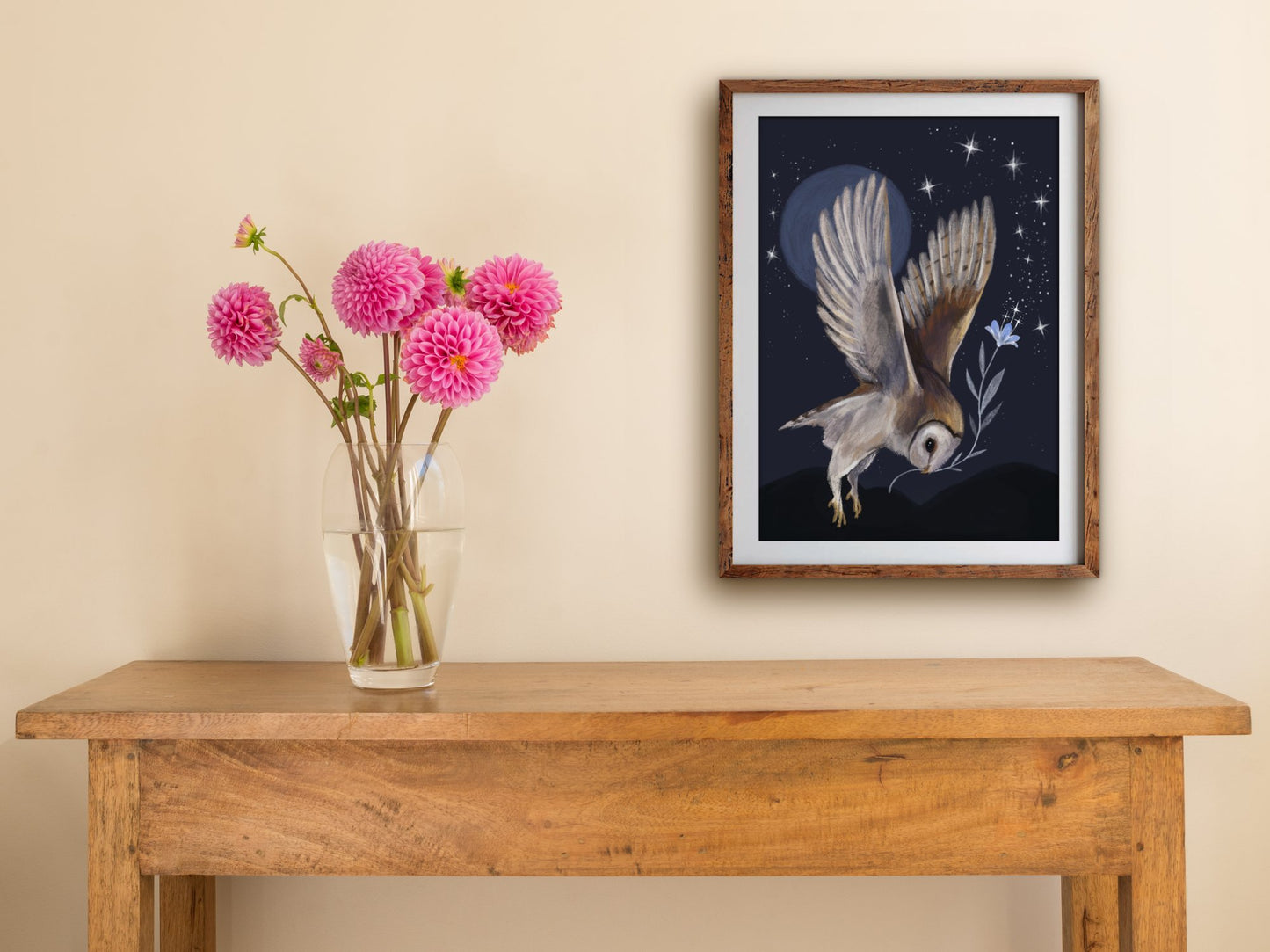 Anna Seed Art | Art Print - Barn Owl in Flight - Beautiful fantasy illustration, wall art