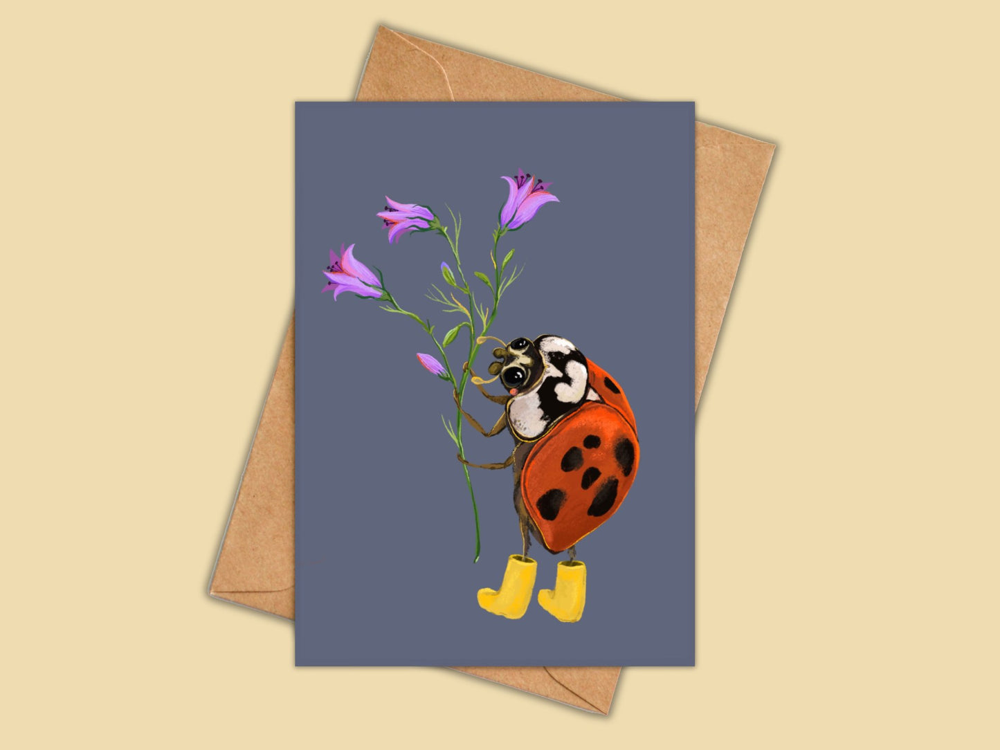 Anna Seed Art | Greeting Card - Beetle Boots. Cute illustration