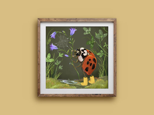Anna Seed Art | Art Print - Beetle Boots - Cute illustration, wall art