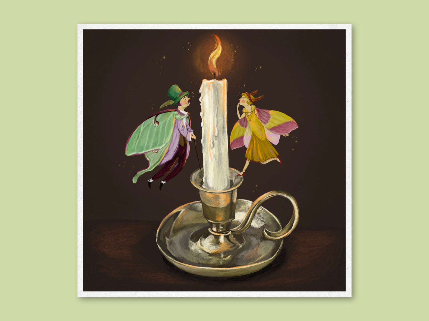 Anna Seed Art | Art Print - Candlelight - Funny quirk illustration, wall art