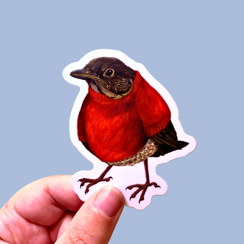 Sticker - Grumpy Bird - Matte waterproof vinyl