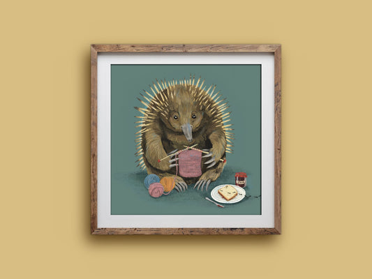 Anna Seed Art | Art Print - Knitting Needles - Cute illustration, wall art