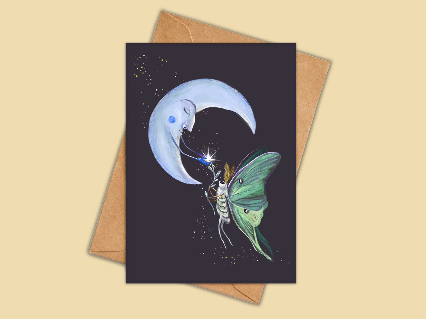 Anna Seed Art | Greeting Card - Luna Moth. Fantasy illustration