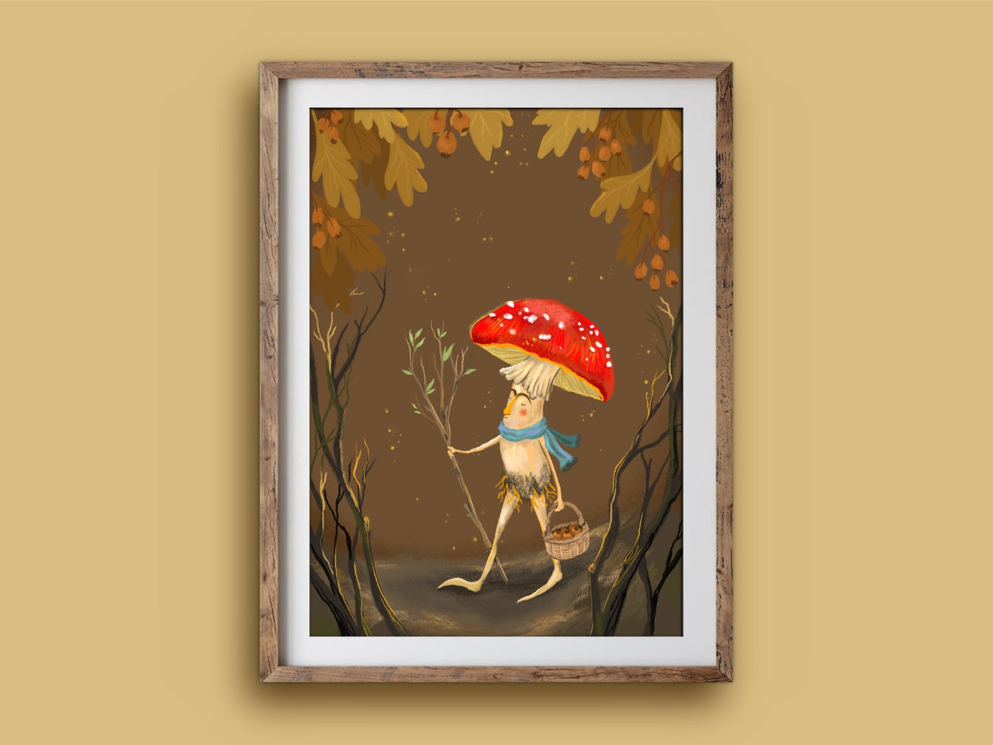 Anna Seed Art | Art Print - Mushroom Wanderer - Cute illustration, wall art
