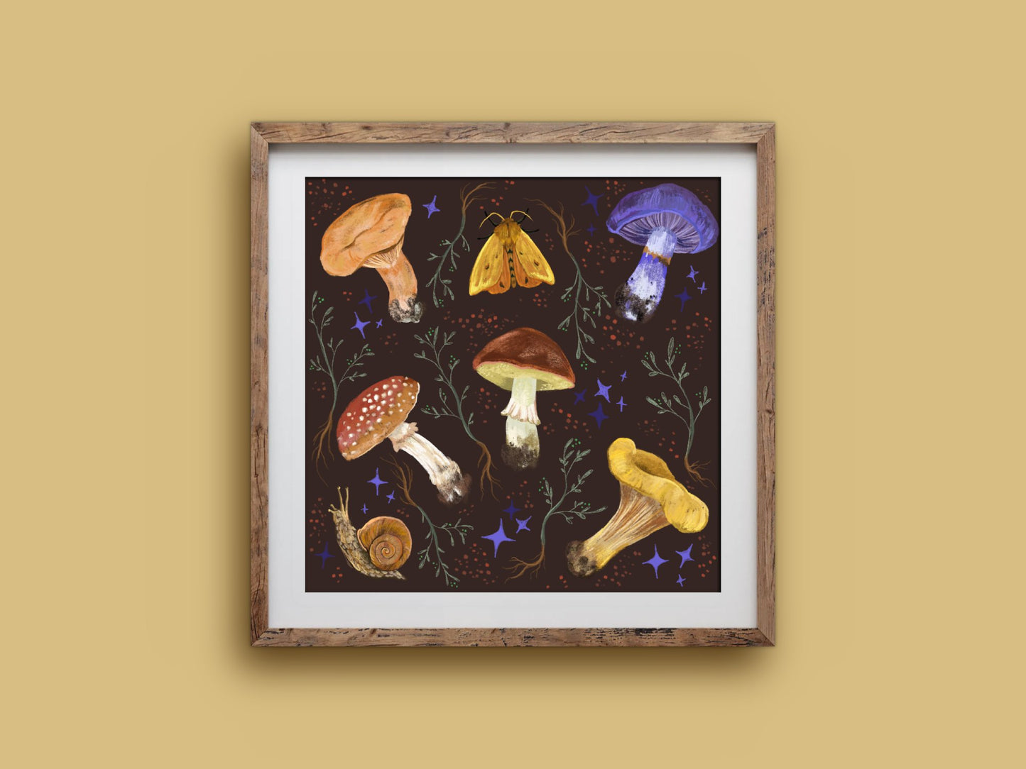 Anna Seed Art | Art Print - Mushroom Collection - Cute illustration, wall art
