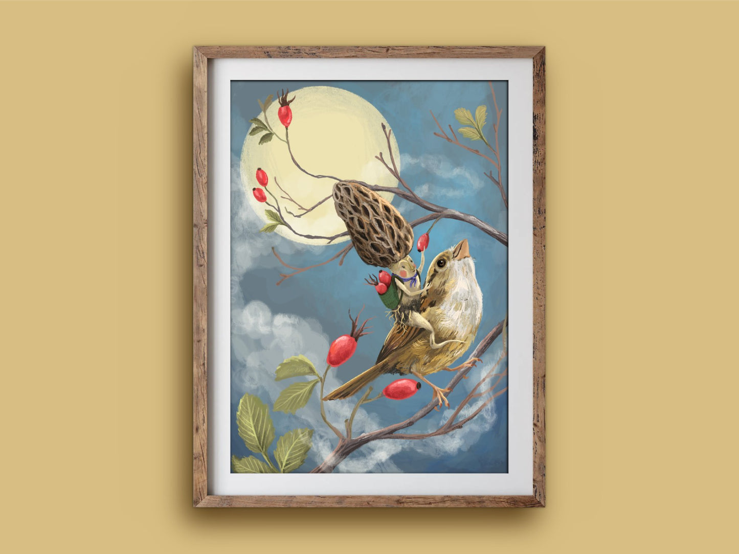 Anna Seed Art | Art Print - Sparrow Rider - Whimsical illustration, wall art