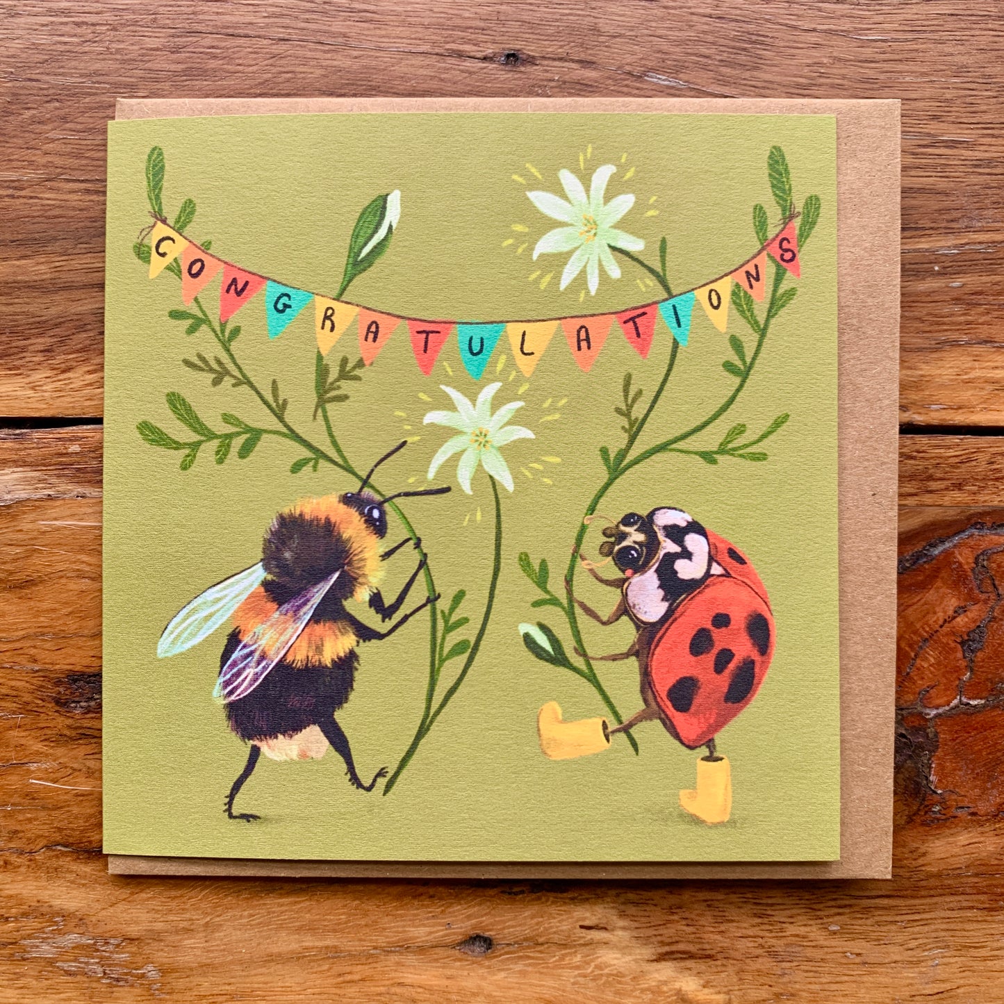 Anna Seed Art | Occasion Card - Congratulations! Cute bug illustration