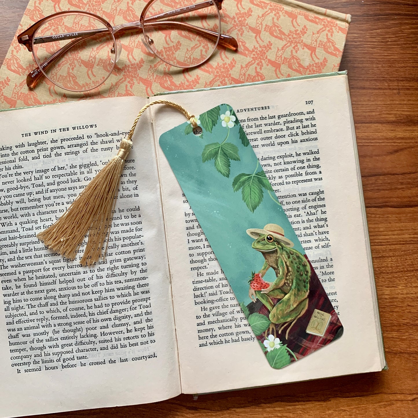 Anna Seed Art | Bookmark - Froggie Picnic - Whimsical illustration