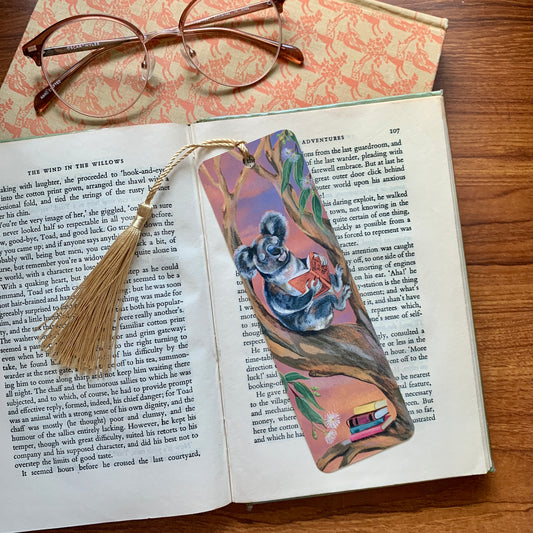 Anna Seed Art | Bookmark - Koala-ty Read - Cute illustration