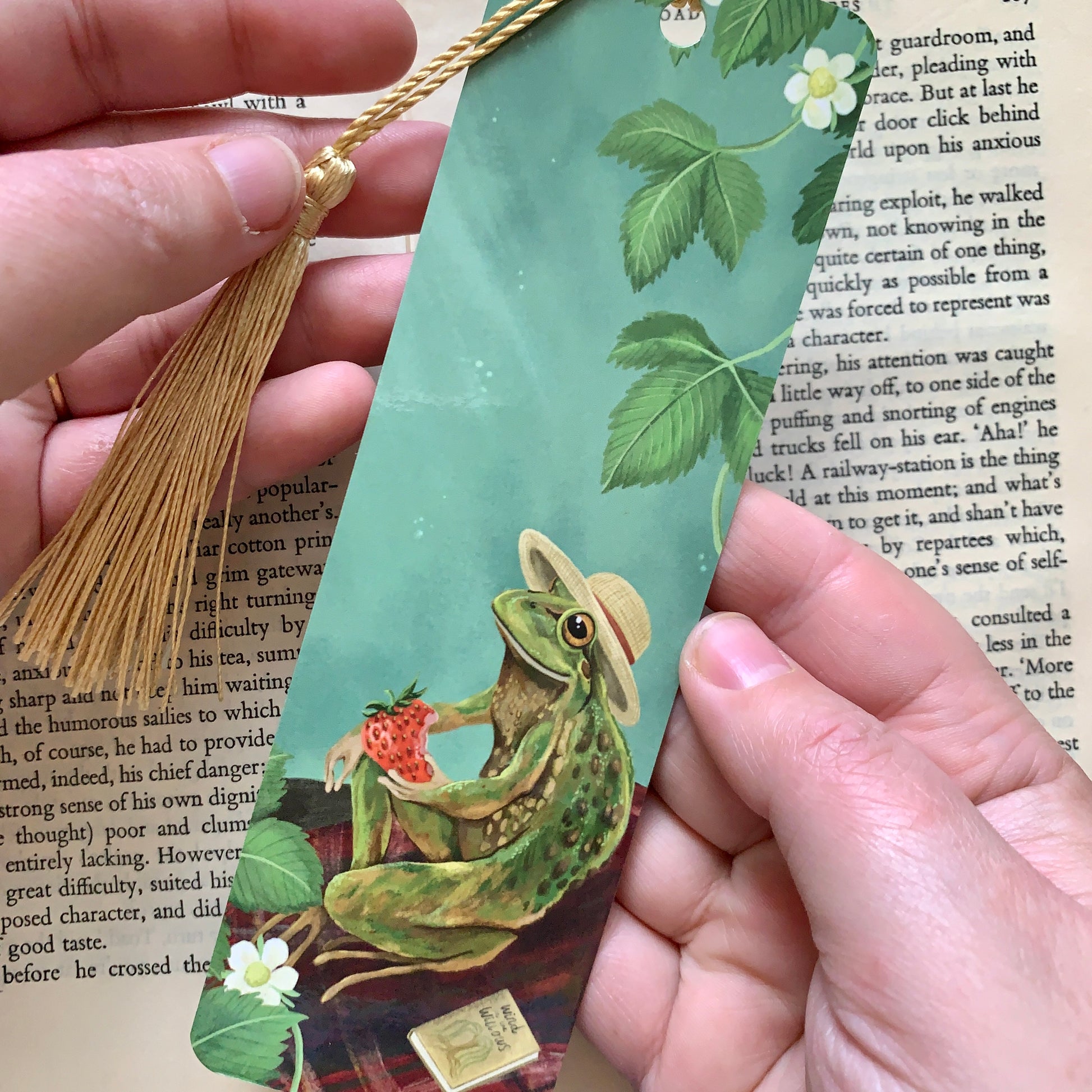 Anna Seed Art | Bookmark - Froggie Picnic - Whimsical illustration
