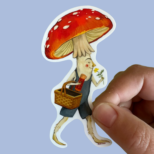 Sticker - Mushroom Chap - Matte waterproof vinyl