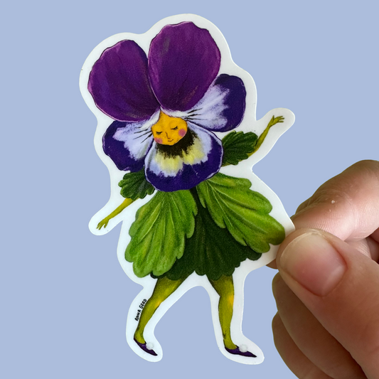 Sticker - Pansy Lady - Matte waterproof vinyl