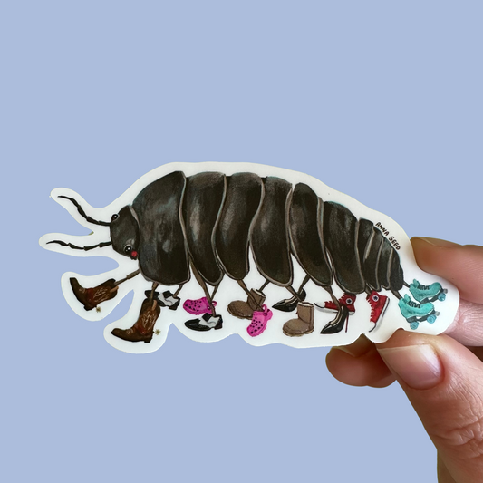 Sticker - Roland the Roly Poly bug - Matte waterproof vinyl