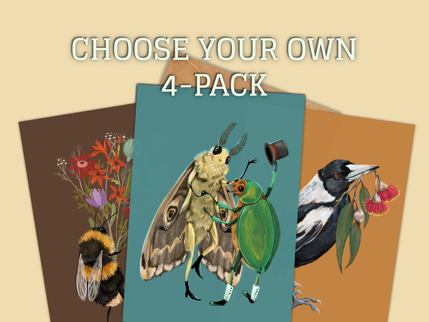 Anna Seed Art | Greeting Cards x 4. Choose your own designs!