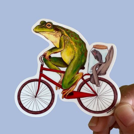 Sticker - Bicycle Frog -  Matte waterproof vinyl