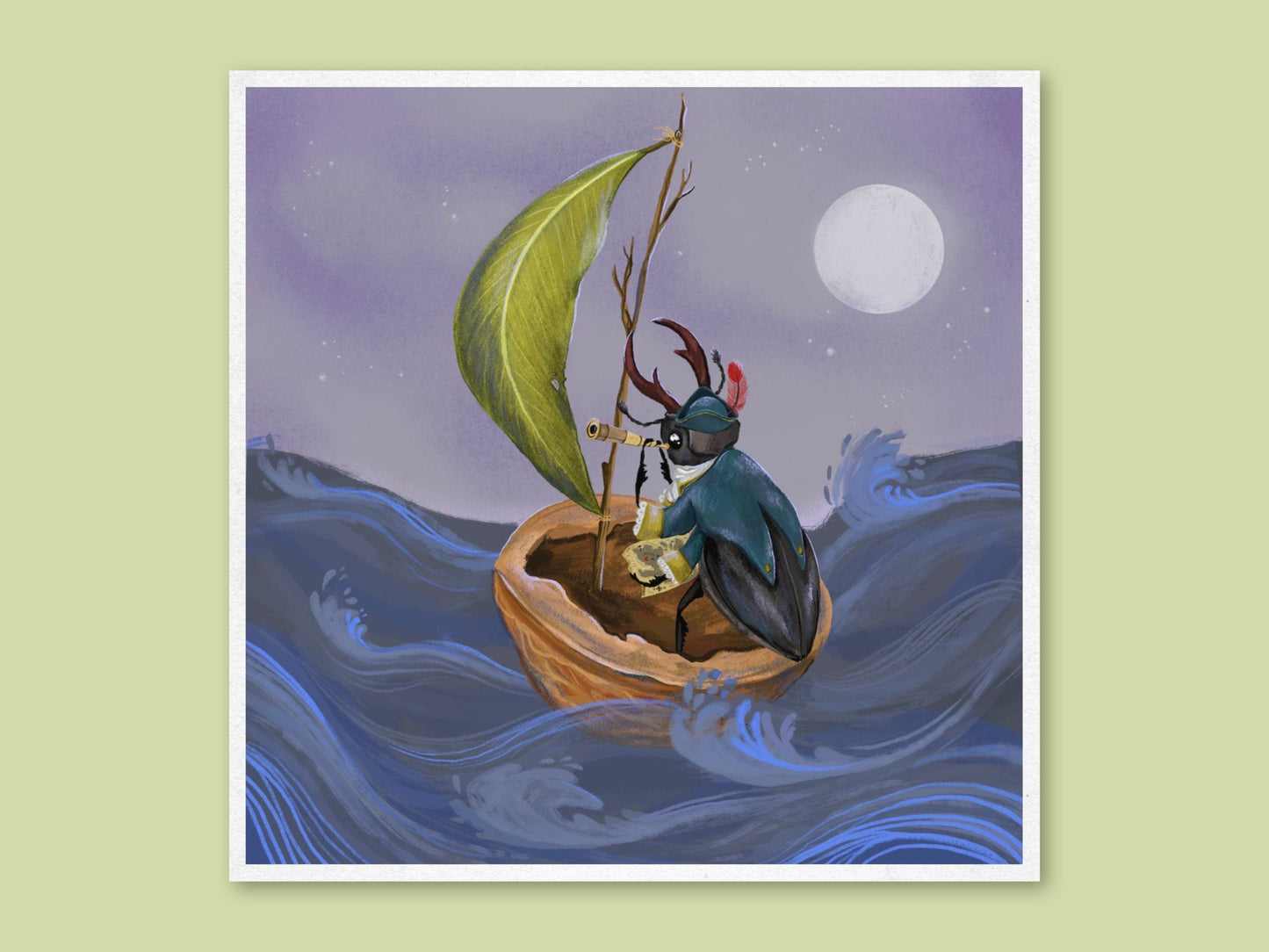 Anna Seed Art | Art Print - Admiral Stagg - Cute quirky illustration, wall art