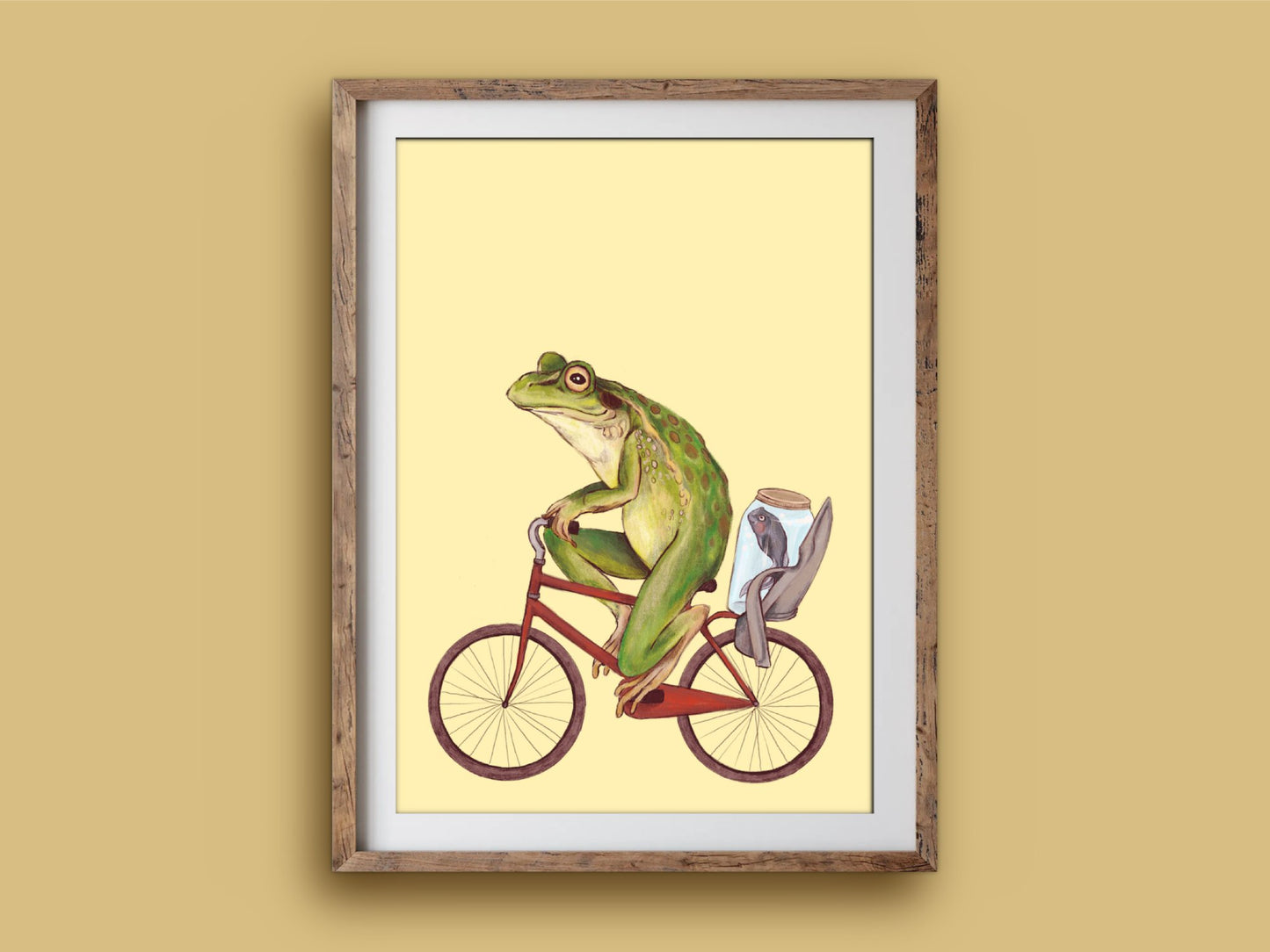 Anna Seed Art | Art Print - Bicycle Frog - Fun illustration, wall art