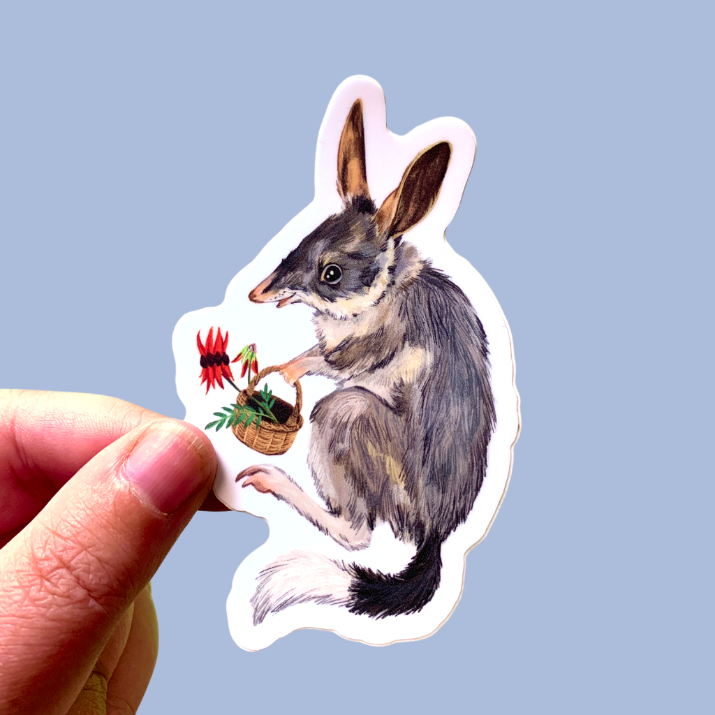 Sticker - Bilby Basket - Matte waterproof vinyl