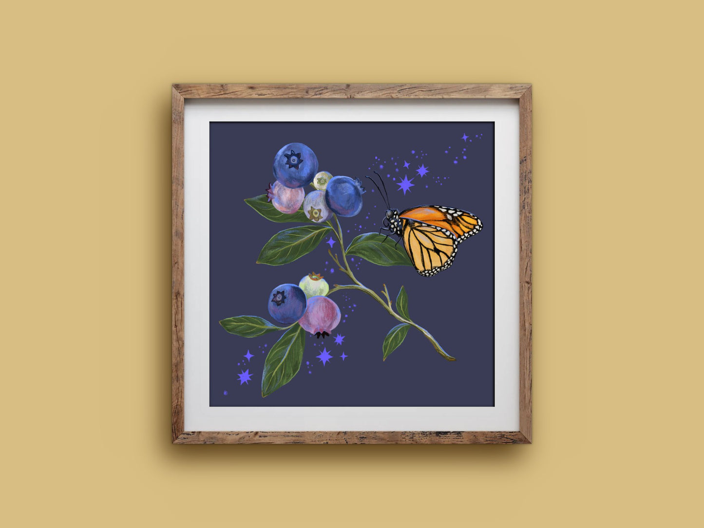 Anna Seed Art | Art Print - Blueberries - Beautiful botanical wall art