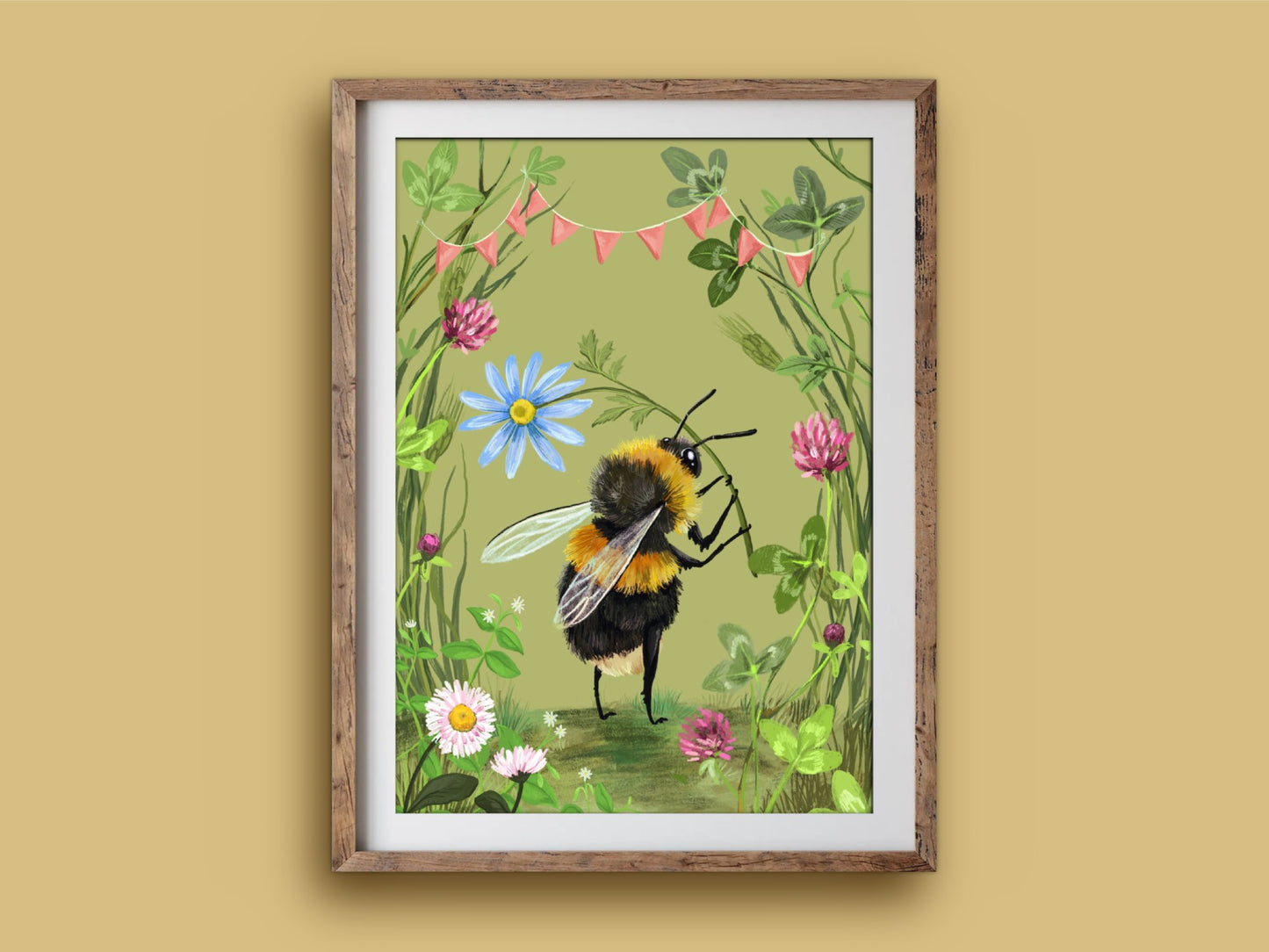 Anna Seed Art | Art Print - Bumblebee - Cute illustration, wall art