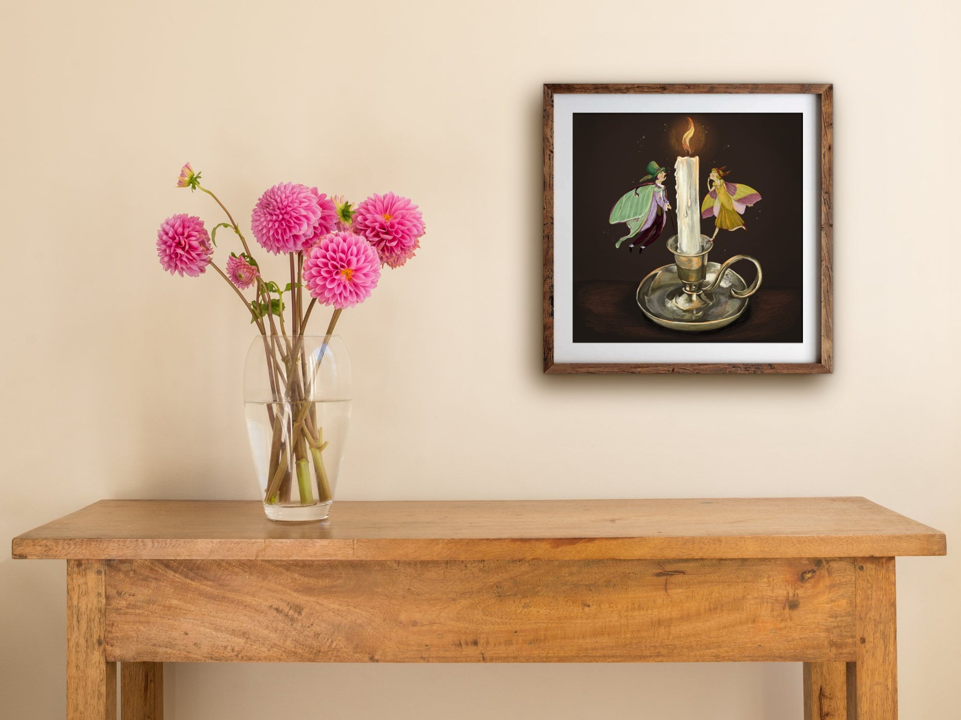 Anna Seed Art | Art Print - Candlelight - Funny quirk illustration, wall art