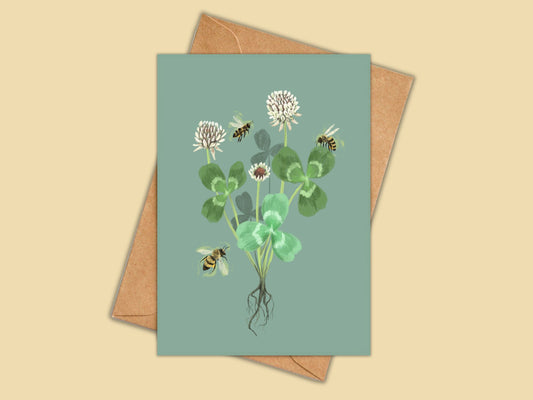 Anna Seed Art | Greeting Card - Clover. Botanical illustration