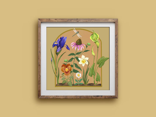 Anna Seed Art | Art Print - Garden View - Fun quirky illustration, wall art