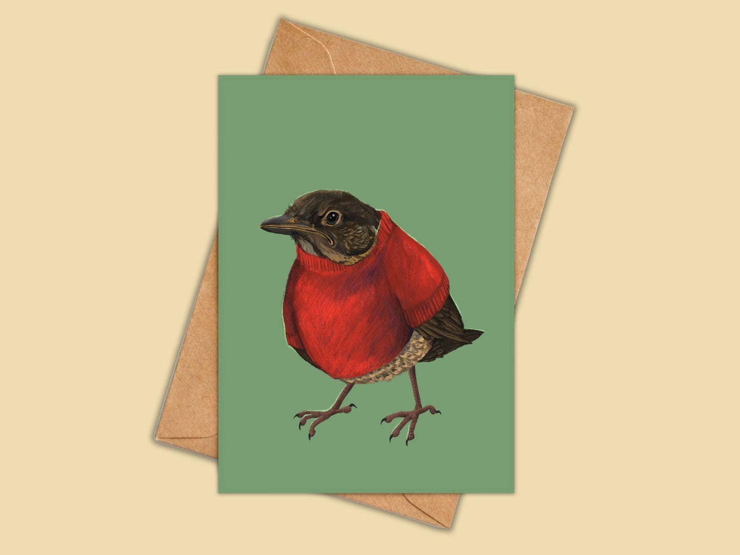 Anna Seed Art | Greeting Card - Grumpy Bird. Funny illustration