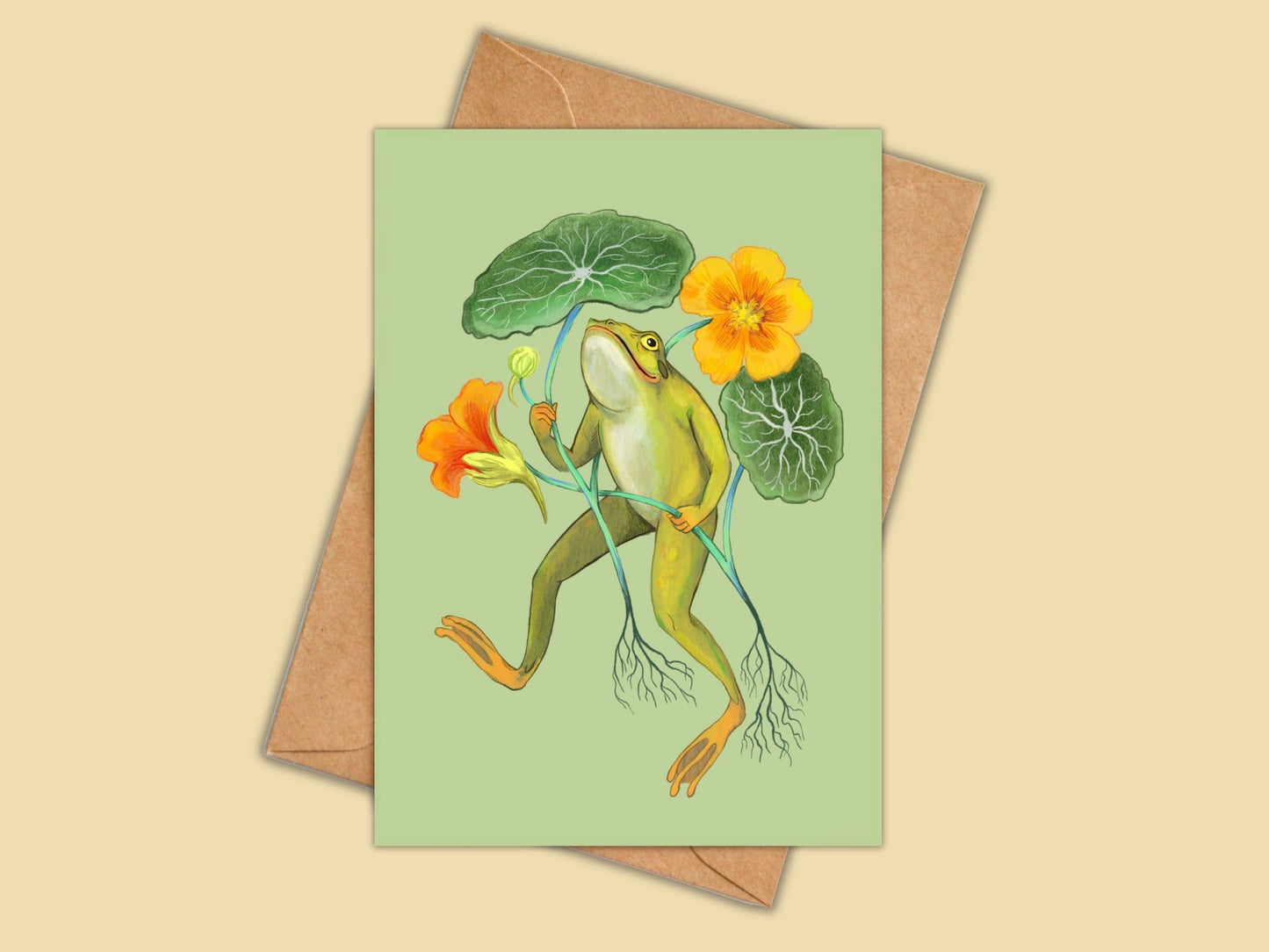 Anna Seed Art | Greeting Card - Happy Frog. Fun illustration