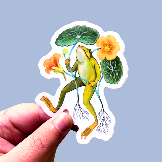 Sticker - Happy Frog - Matte waterproof vinyl