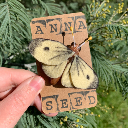 Anna Seed Art | Brooch - Moth. Handmade Polymer Clay Brooch