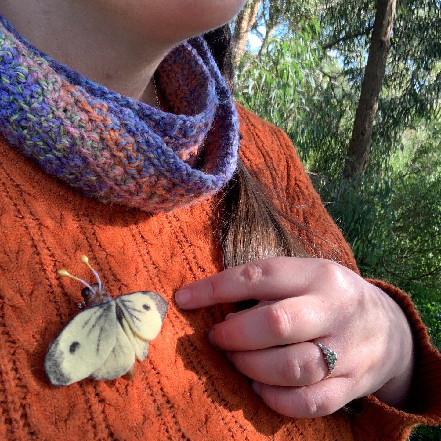 Anna Seed Art | Brooch - Moth. Handmade Polymer Clay Brooch