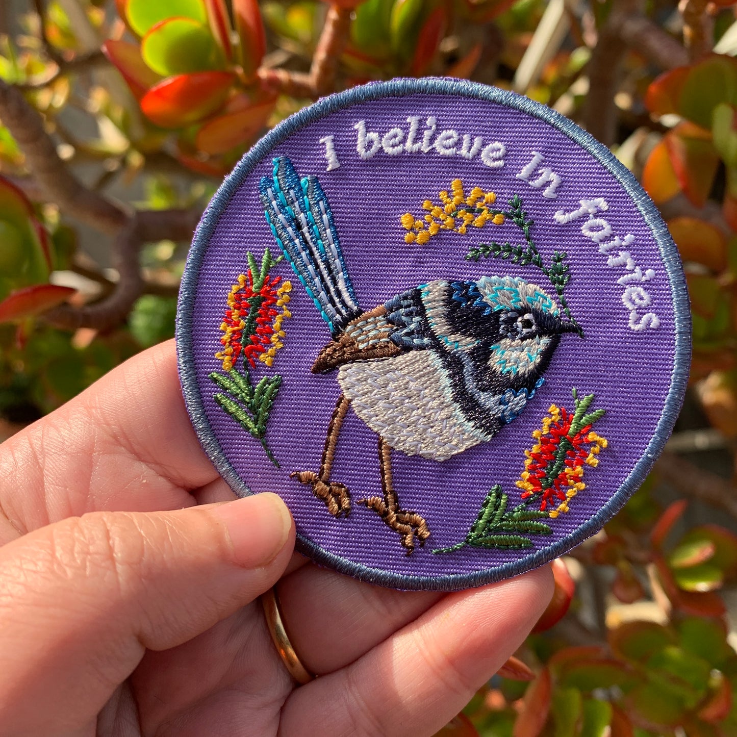 Iron-On Patch - Fairy Wren - Cute fabric patch