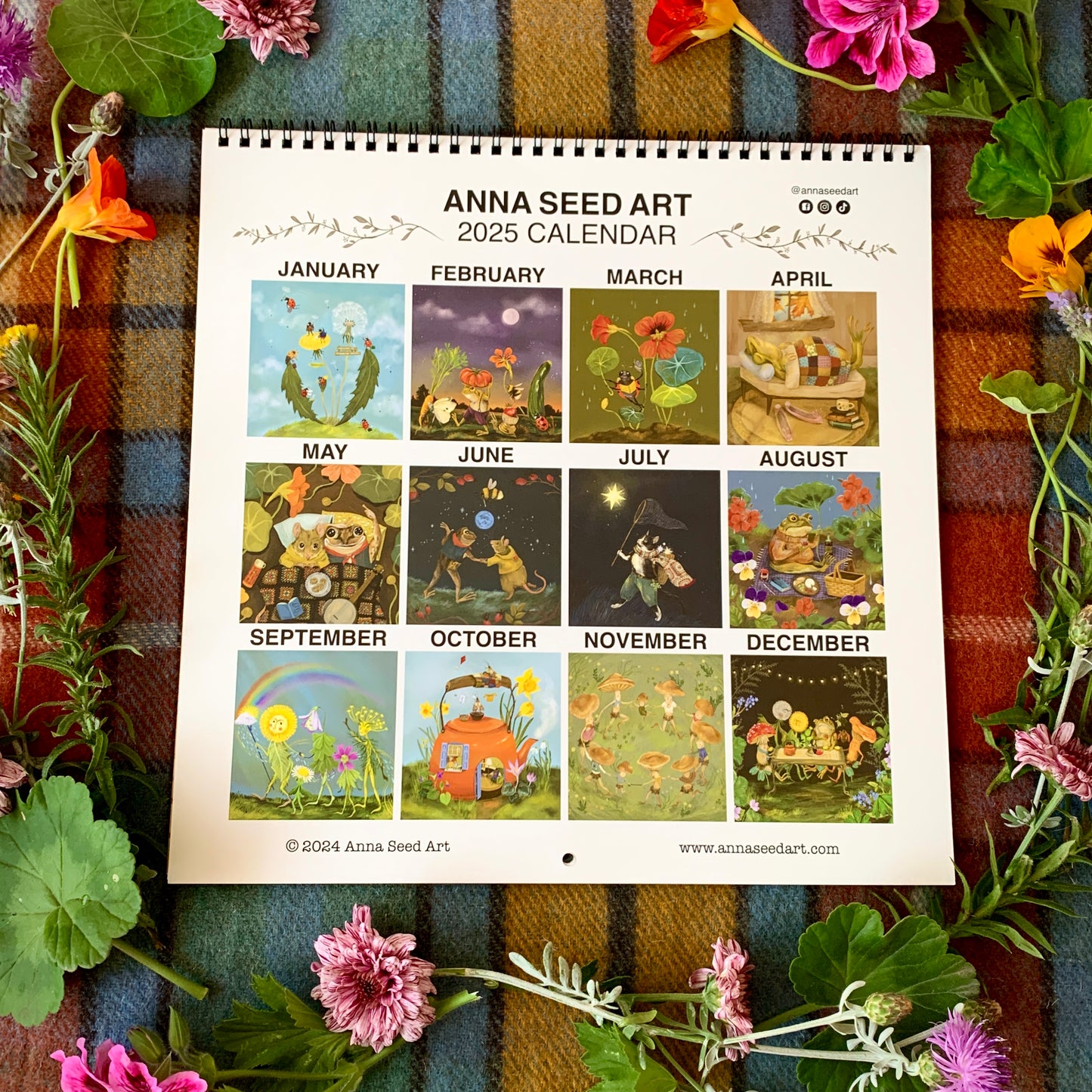 PRESALE - 2025 Wall Calendar - 12 Delightful Anna Seed Illustrations