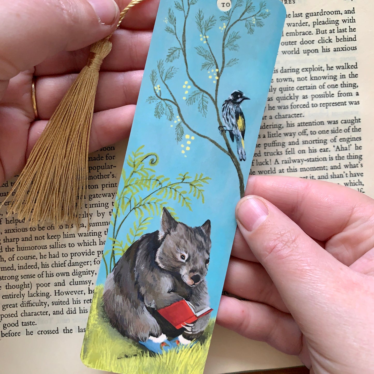 Anna Seed Art | Bookmark - Cosy Wombat - Cute illustration