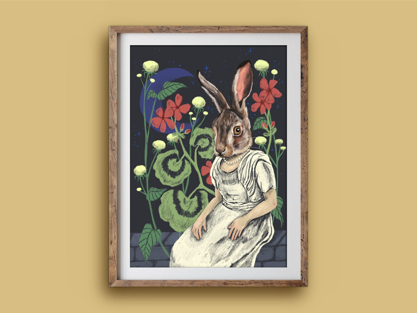 Anna Seed Art | Art Print - Lady Rabbit - Fun vintage-style illustration, wall art