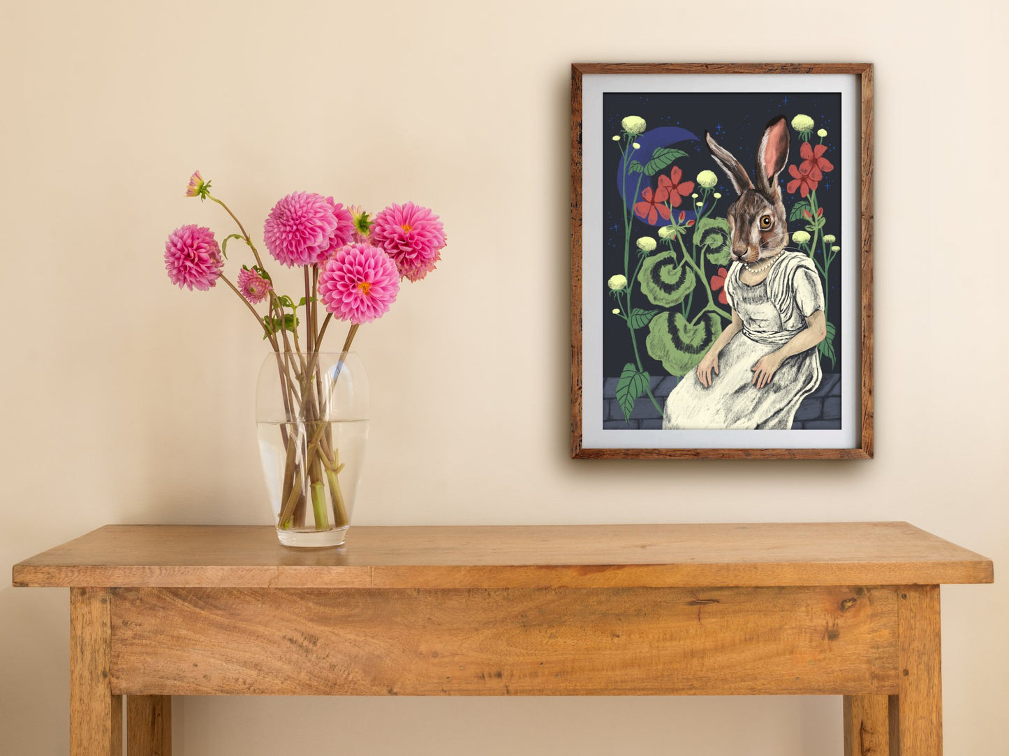 Anna Seed Art | Art Print - Lady Rabbit - Fun vintage-style illustration, wall art