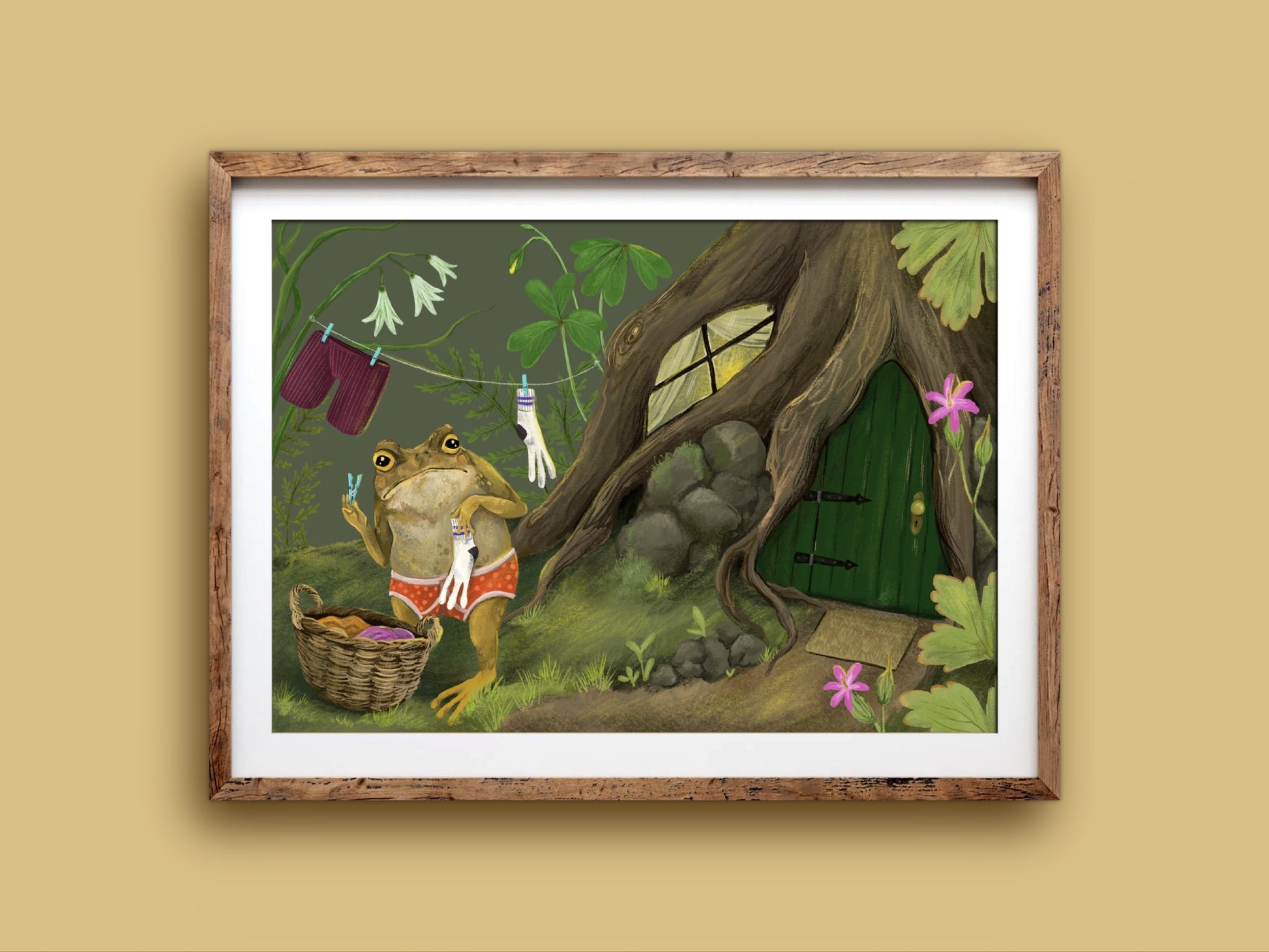 Anna Seed Art | Art Print - Laundry Toad - Fun, humorous illustration, wall art