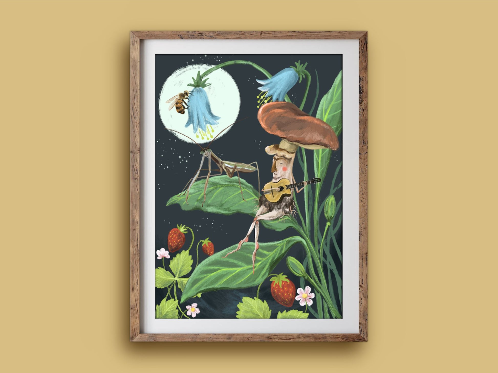 Anna Seed Art | Art Print - Moonlight Serenade - Fun illustration, wall art