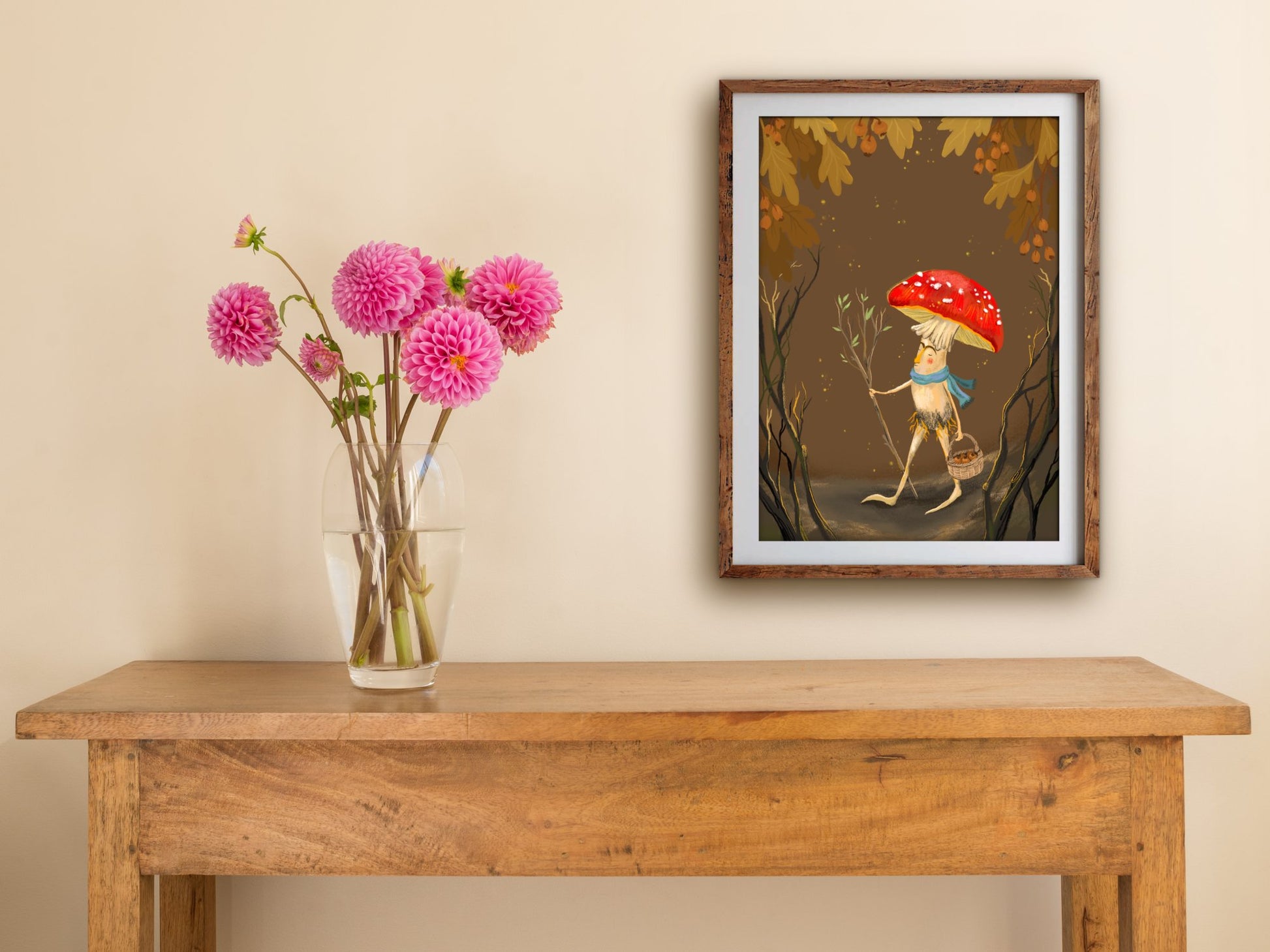 Anna Seed Art | Art Print - Mushroom Wanderer - Cute illustration, wall art