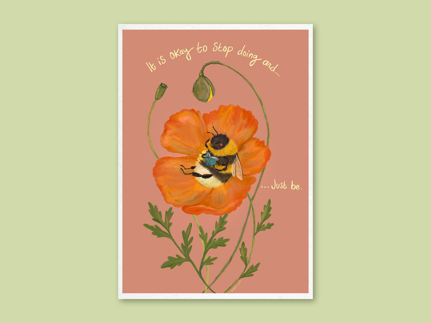 Art Print - Just Bee - Sweet illustration, wall art