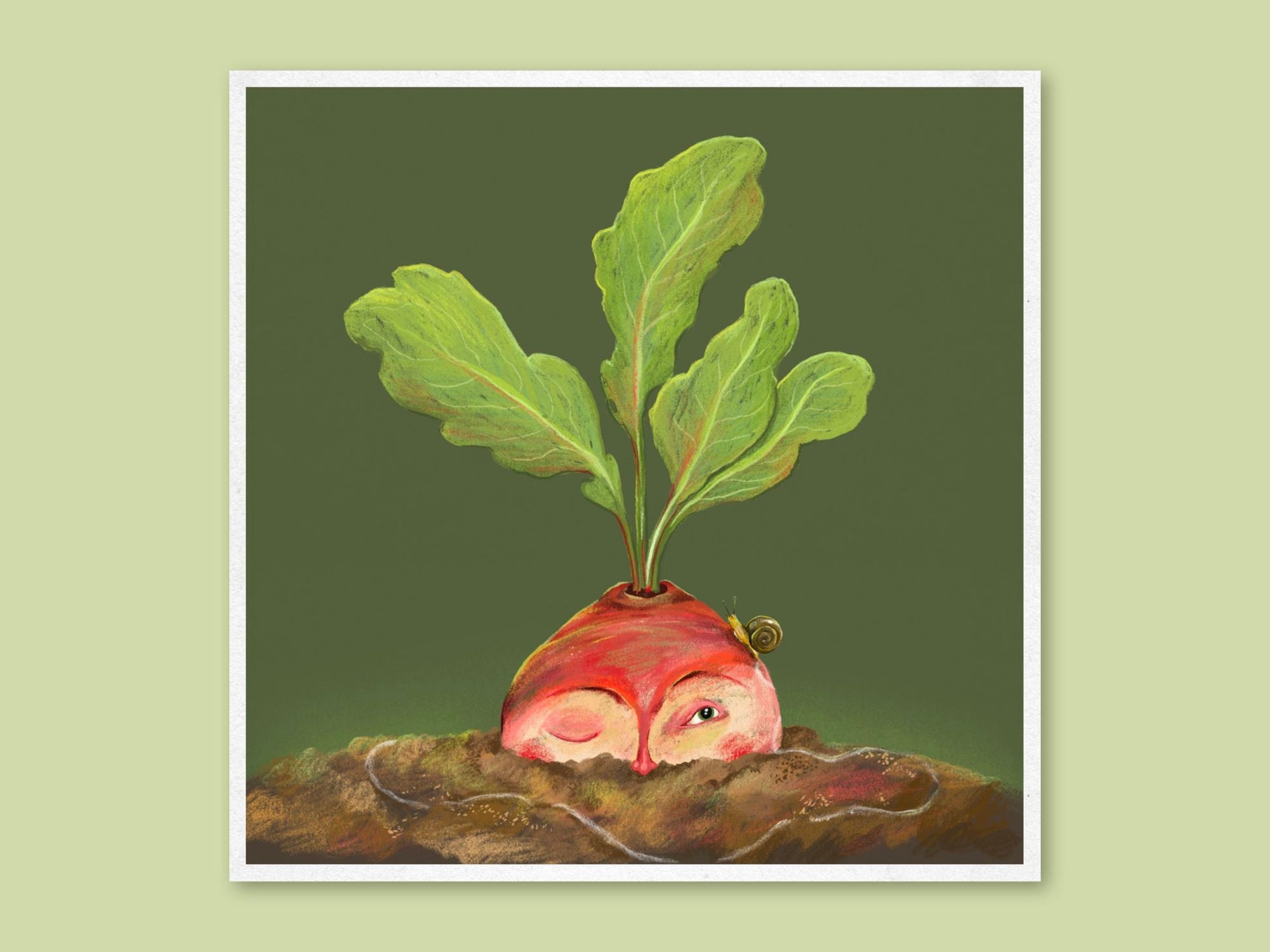 Anna Seed Art | Art Print - Sneak a Peak - Sweet illustration, wall art