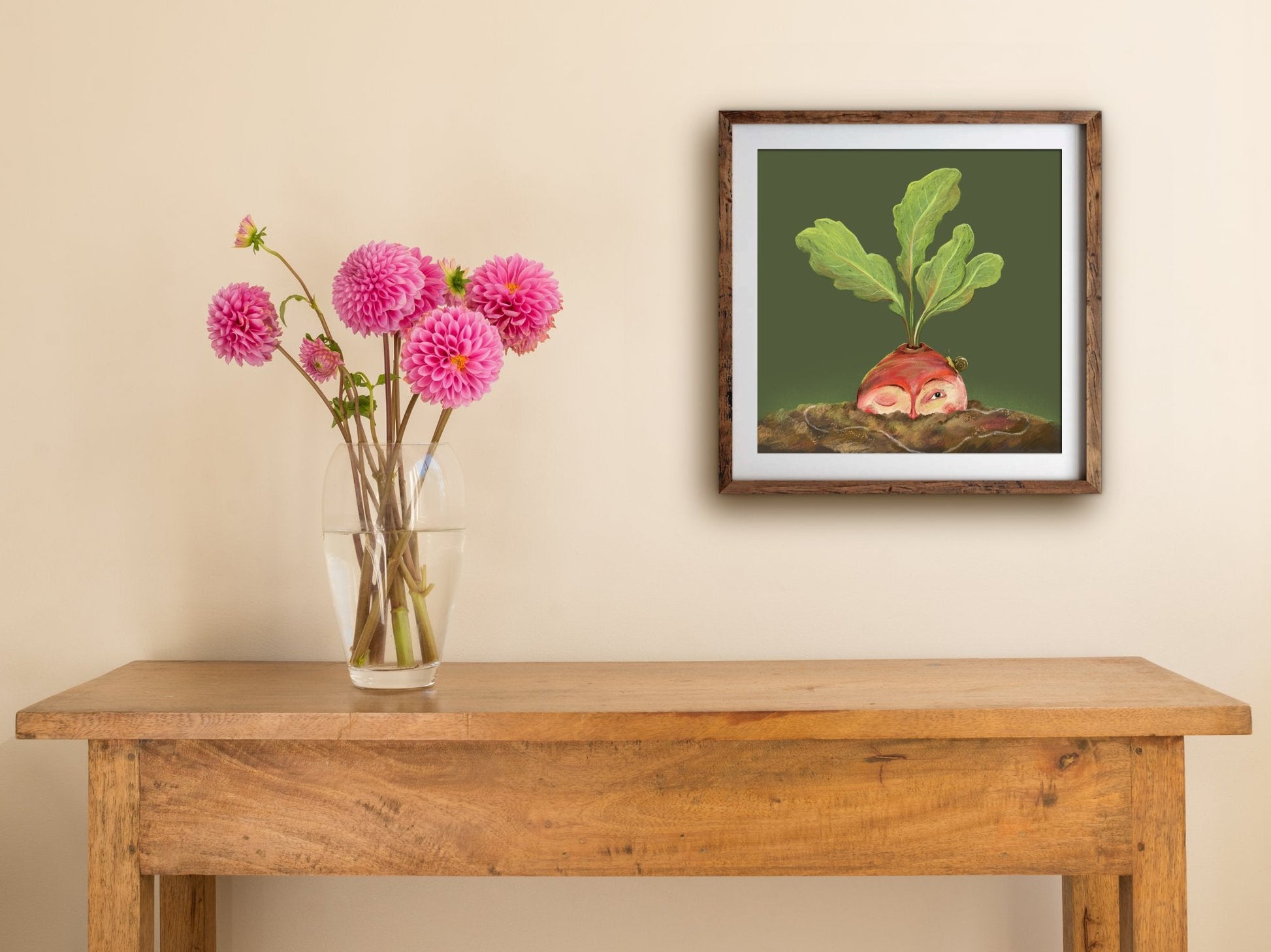 Anna Seed Art | Art Print - Sneak a Peak - Sweet illustration, wall art