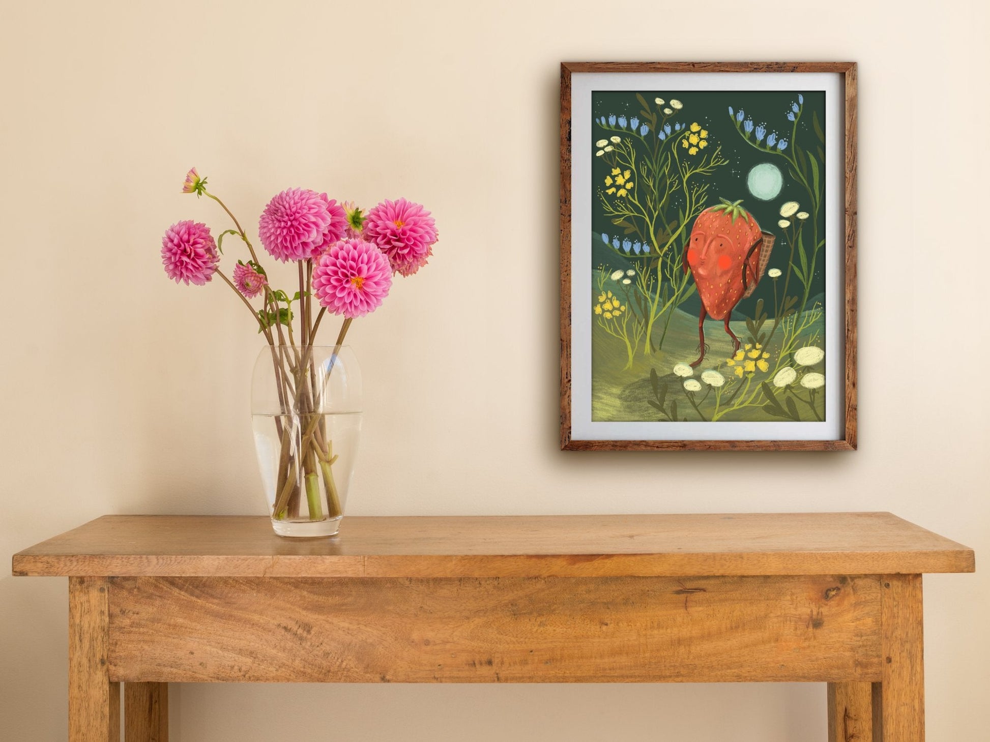Anna Seed Art | Art Print - Strawberry Adventurer - Fun illustration, wall art