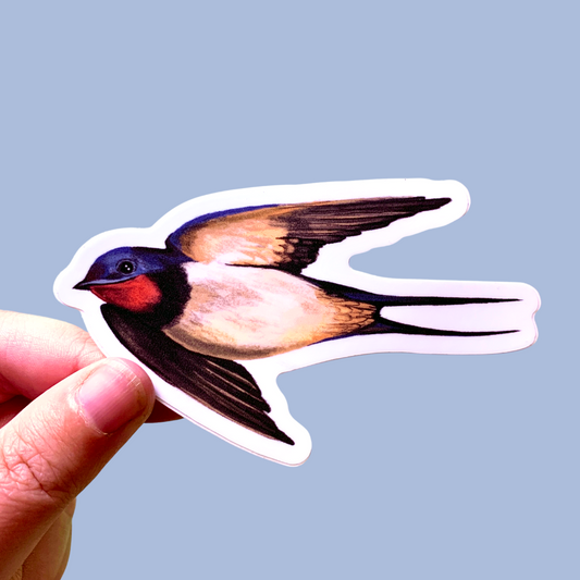 Sticker - Swallow Bird - Matte waterproof vinyl