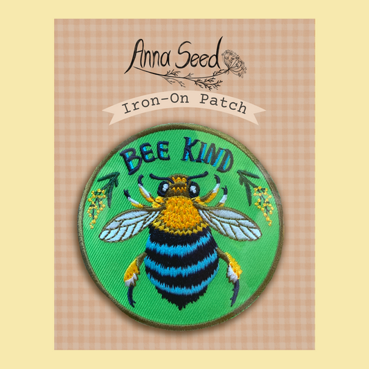 Iron-On Patch - Bee Kind - Cute fabric patch