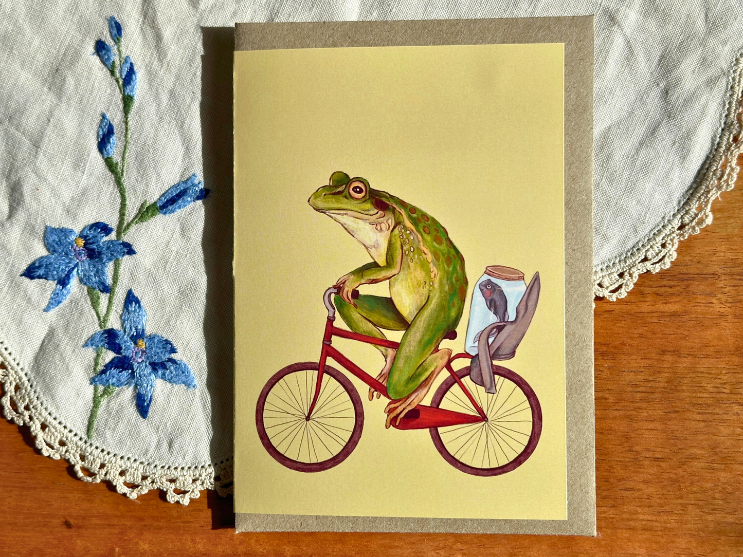 Greeting Card - Bicycle Frog