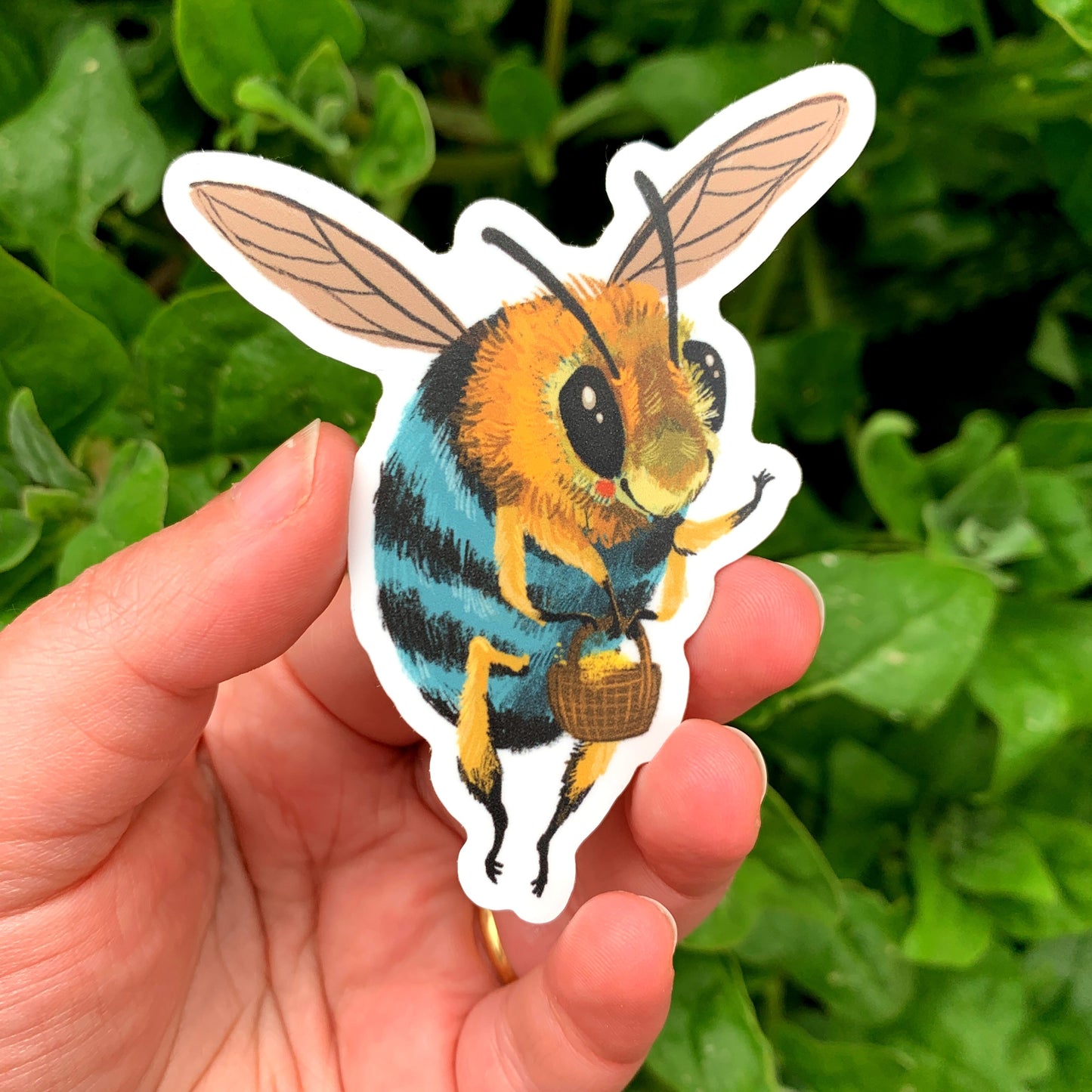 Anna Seed Art | Sticker - Blue-Banded Bee - Matte waterproof vinyl